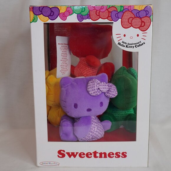 Hello Kitty Other - Rare Hello Kitty Colors 35th Anniversary Plushie Plush Set 2009 Sanrio 5 Colors